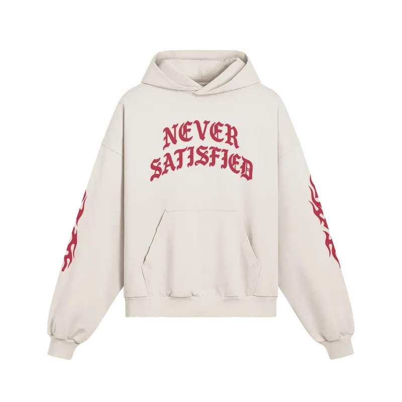 Tenacity Never Satisfied Flame Hoodie · Red